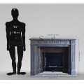 Indoor Freestanding Classical Black Marble Fireplace